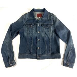 AG Adriano Goldschmied Robyn Denim Jacket Blue Jean Coat L USA Made